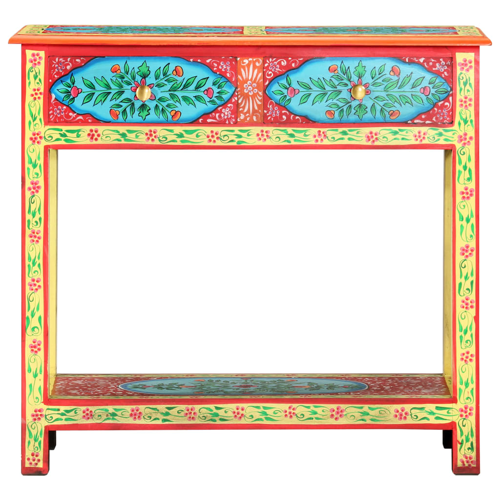 Wandtafel handgeschilderd 80x35x75 cm massief mangohout is nu te koop bij PeponiXL, paradijselijk wonen!