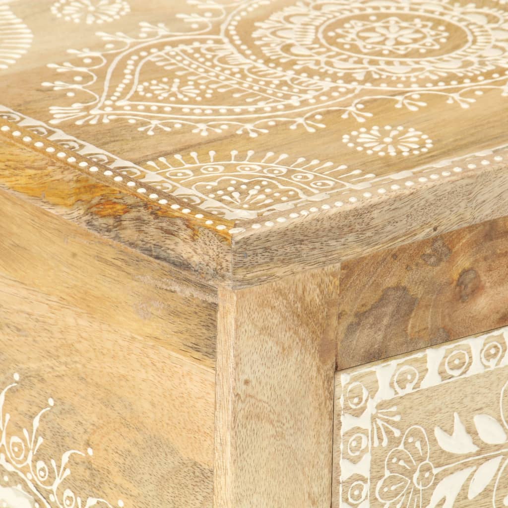 Nachtkastje handgeschilderd 40x30x60 cm massief mangohout is nu te koop bij PeponiXL, paradijselijk wonen!
