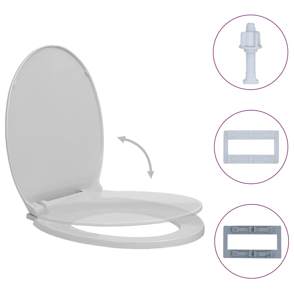 Toiletbril soft-close ovaal lichtgrijs is nu te koop bij PeponiXL, paradijselijk wonen!
