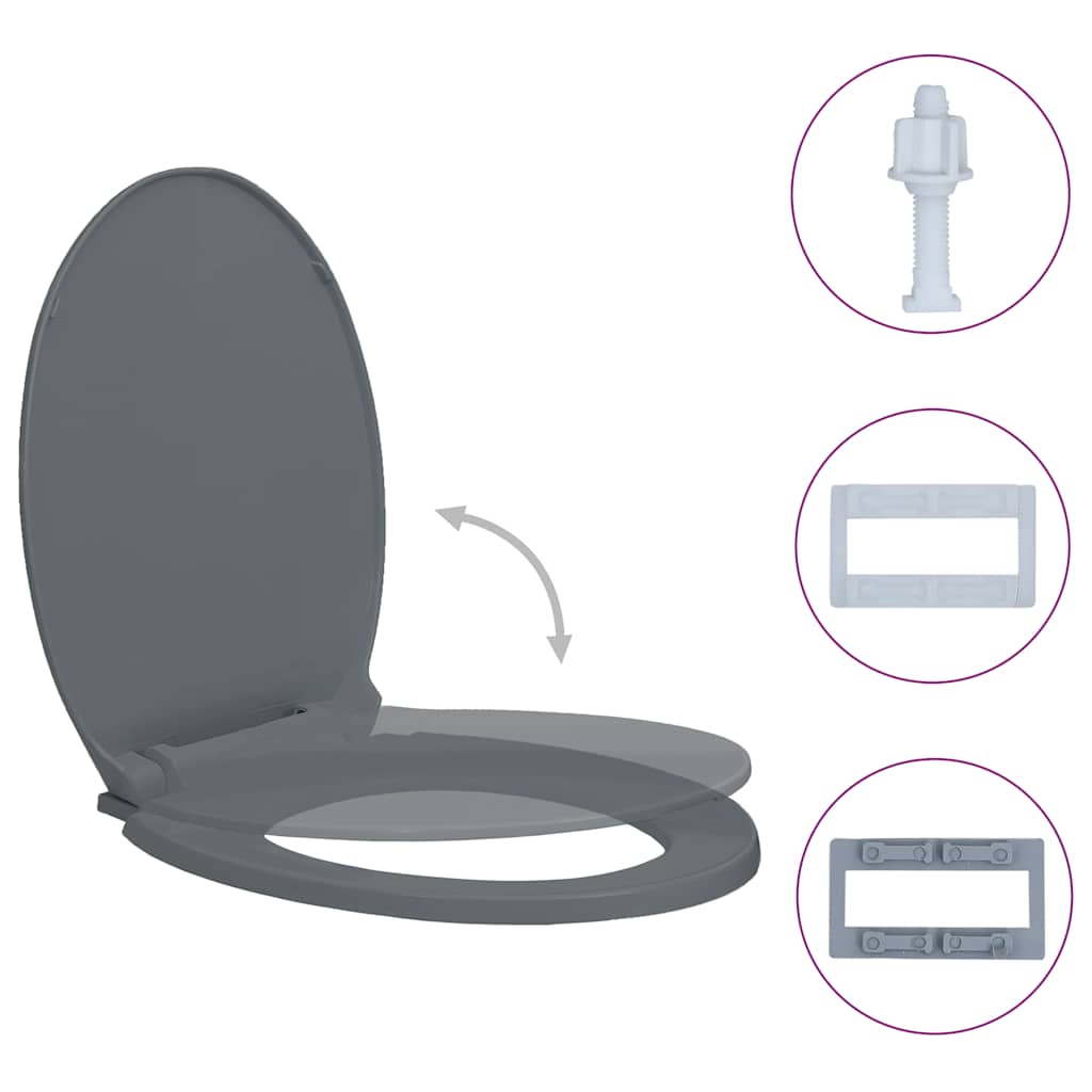 Toiletbril soft-close ovaal grijs is nu te koop bij PeponiXL, paradijselijk wonen!