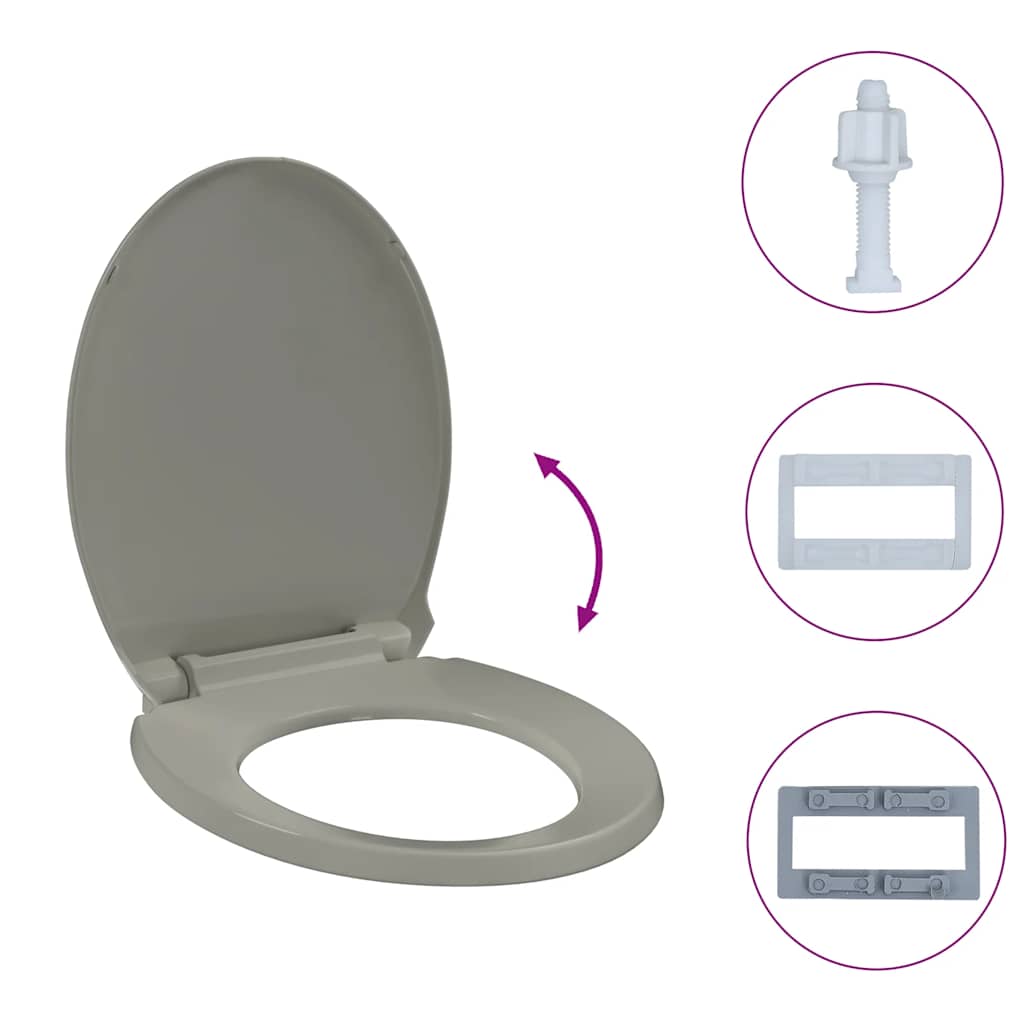 Toiletbril soft-close ovaal grijs is nu te koop bij PeponiXL, paradijselijk wonen!