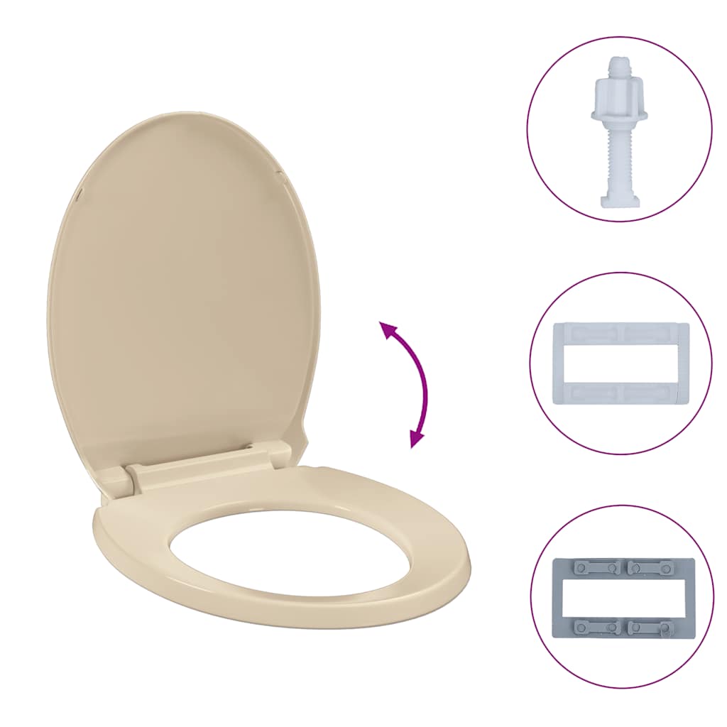 Toiletbril soft-close ovaal beige is nu te koop bij PeponiXL, paradijselijk wonen!