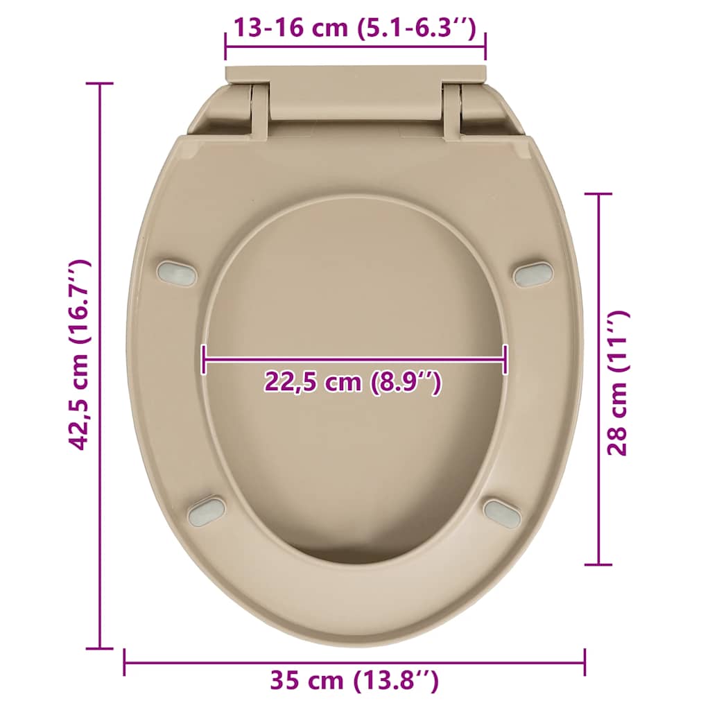 Toiletbril soft-close ovaal beige is nu te koop bij PeponiXL, paradijselijk wonen!
