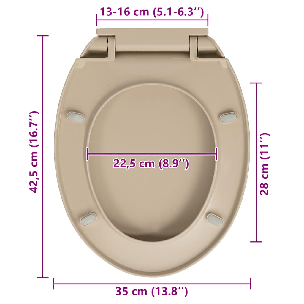 Toiletbril soft-close en quick-release ovaal beige is nu te koop bij PeponiXL, paradijselijk wonen!