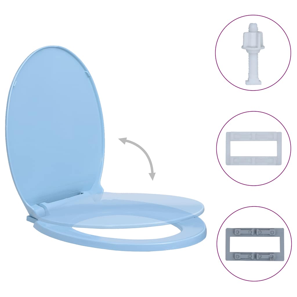 Toiletbril soft-close ovaal blauw is nu te koop bij PeponiXL, paradijselijk wonen!