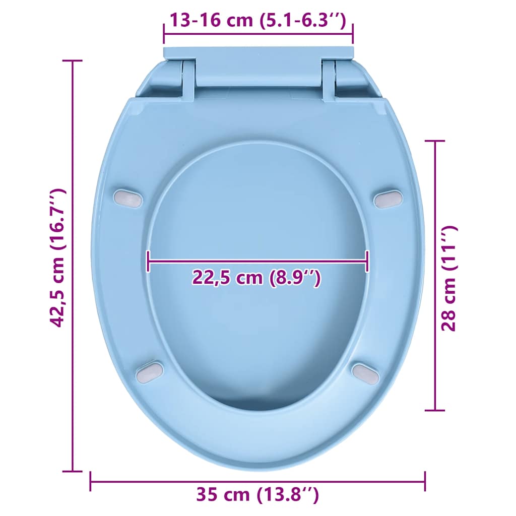 Toiletbril soft-close en quick-release ovaal blauw is nu te koop bij PeponiXL, paradijselijk wonen!