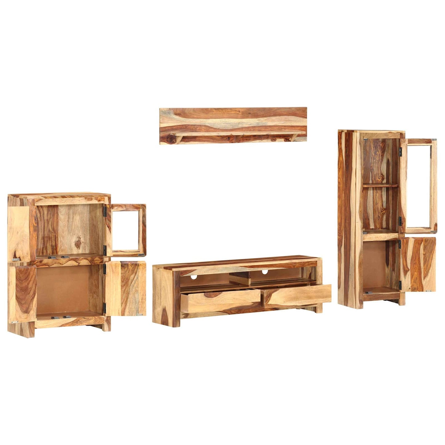 TV Meubelset met lade Bruin 120 x 30 x 39 cm Hout is nu te koop bij PeponiXL, paradijselijk wonen!