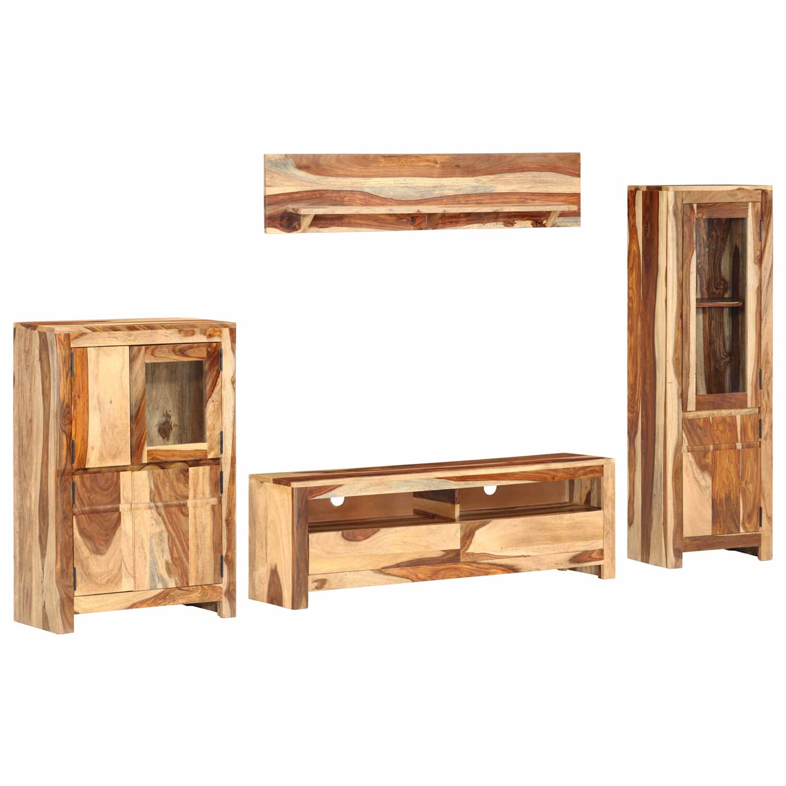 TV Meubelset met lade Bruin 120 x 30 x 39 cm Hout is nu te koop bij PeponiXL, paradijselijk wonen!