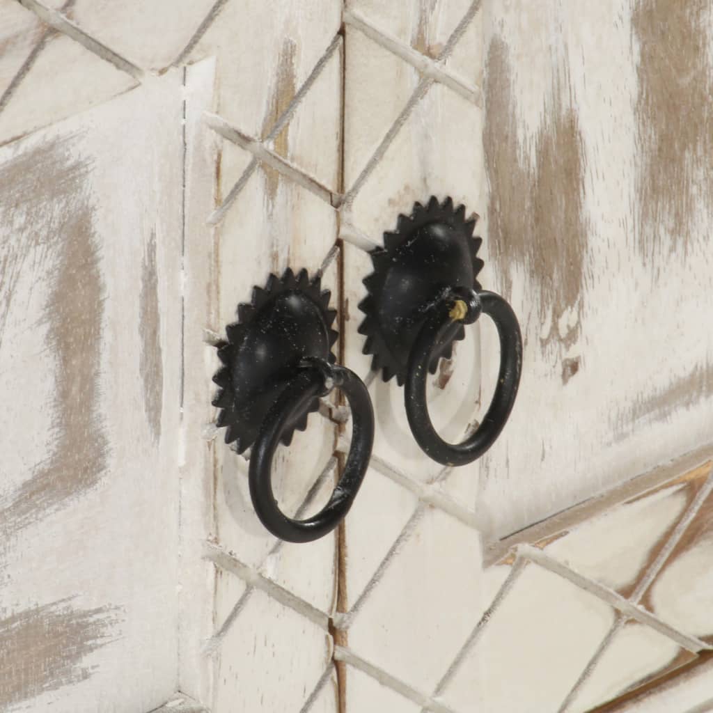 Tv-meubel 140x30x35 cm massief mangohout wit is nu te koop bij PeponiXL, paradijselijk wonen!