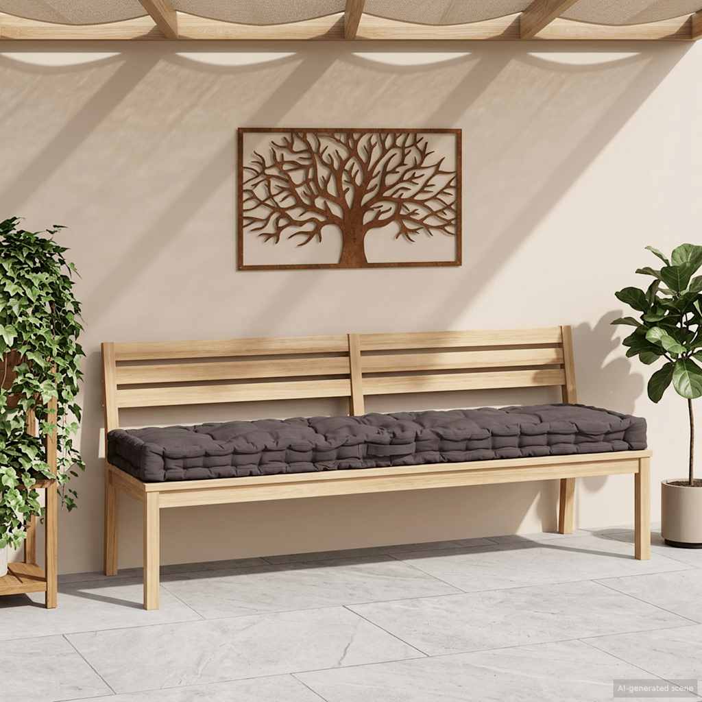 Palletvloerkussen 120x40x7 cm katoen antraciet is nu te koop bij PeponiXL, paradijselijk wonen!