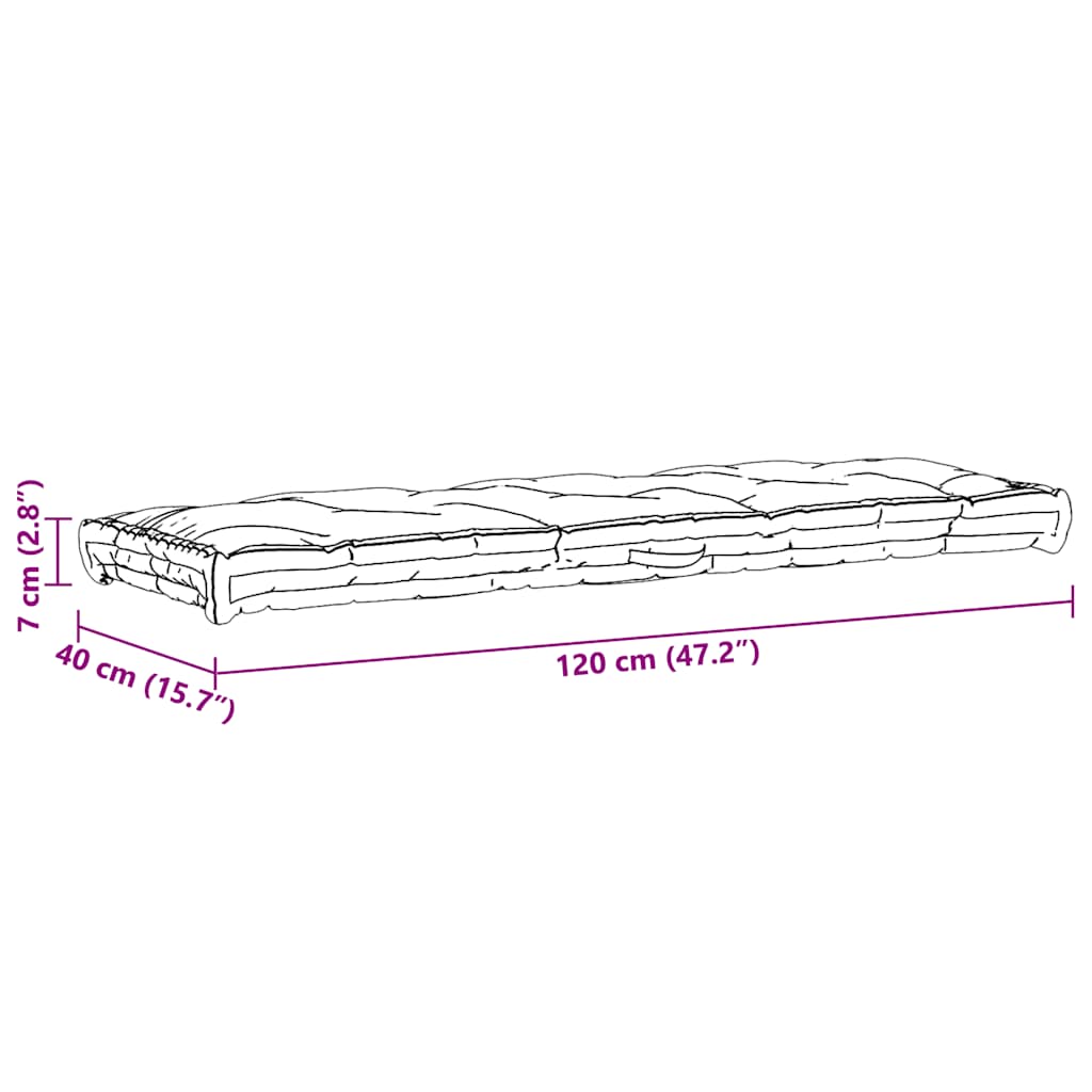 Palletvloerkussen 120x40x7 cm katoen grijs is nu te koop bij PeponiXL, paradijselijk wonen!