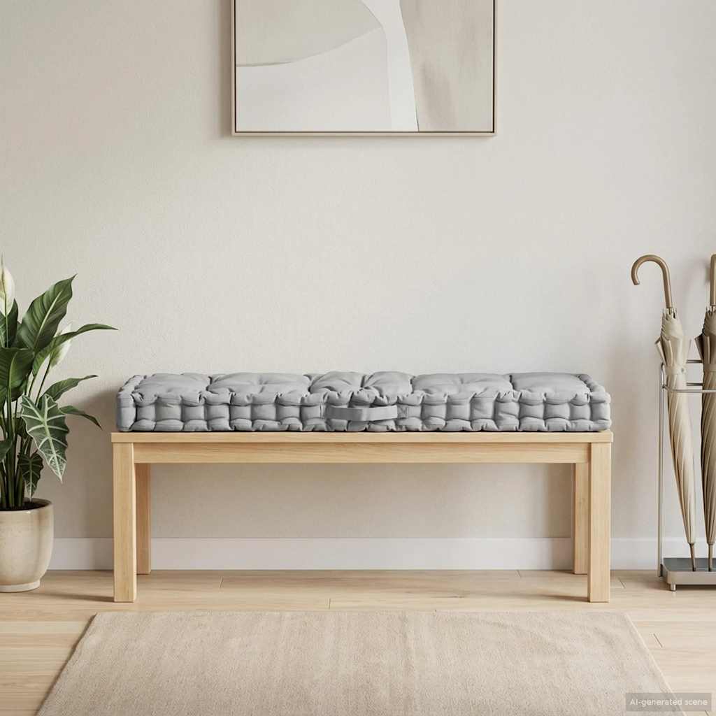 Palletvloerkussen 120x40x7 cm katoen grijs is nu te koop bij PeponiXL, paradijselijk wonen!
