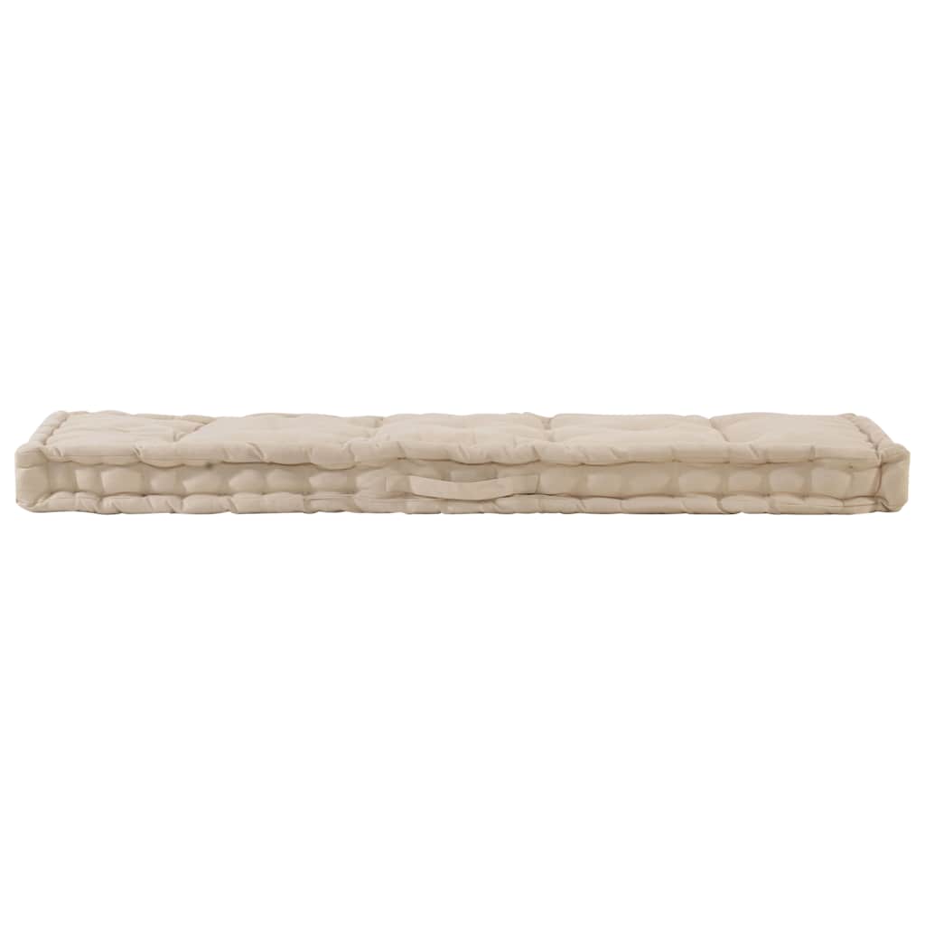 Palletvloerkussen 120x40x7 cm katoen beige is nu te koop bij PeponiXL, paradijselijk wonen!