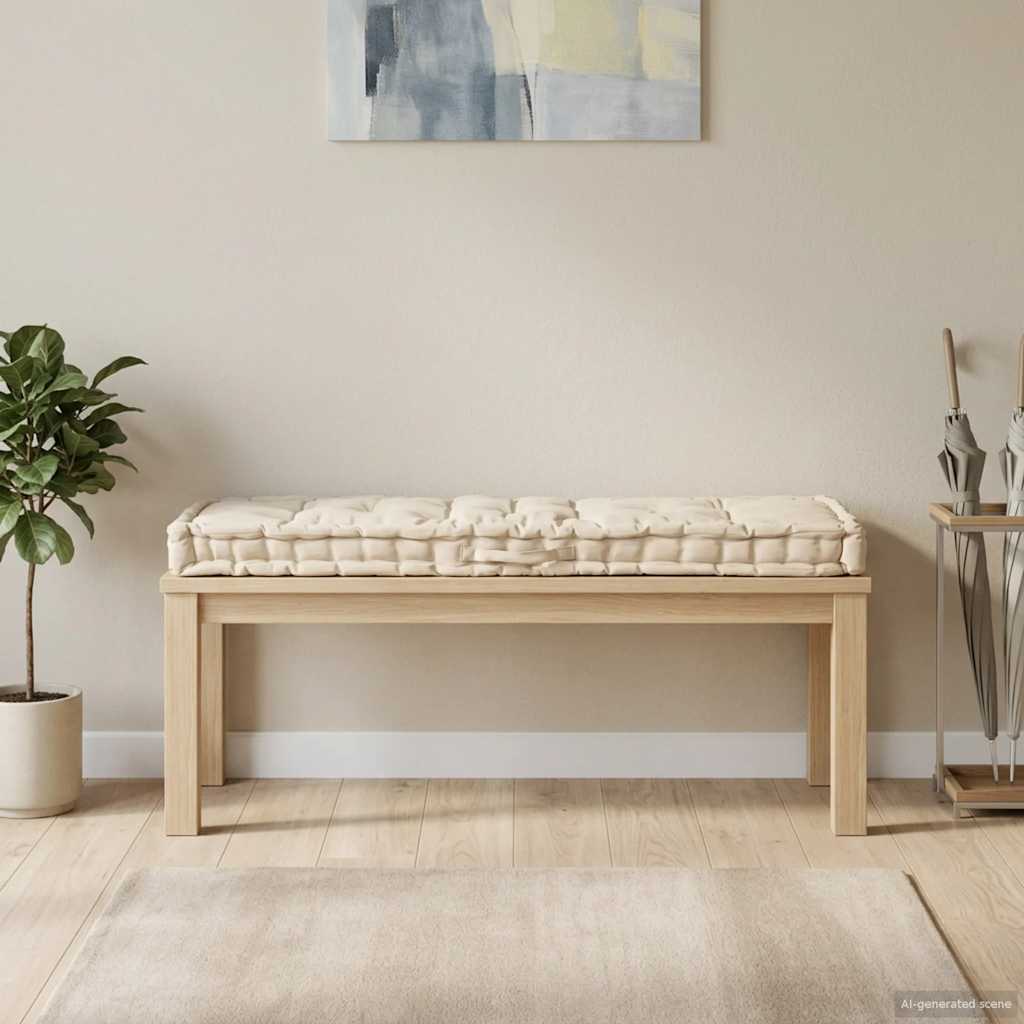 Palletvloerkussen 120x40x7 cm katoen beige is nu te koop bij PeponiXL, paradijselijk wonen!