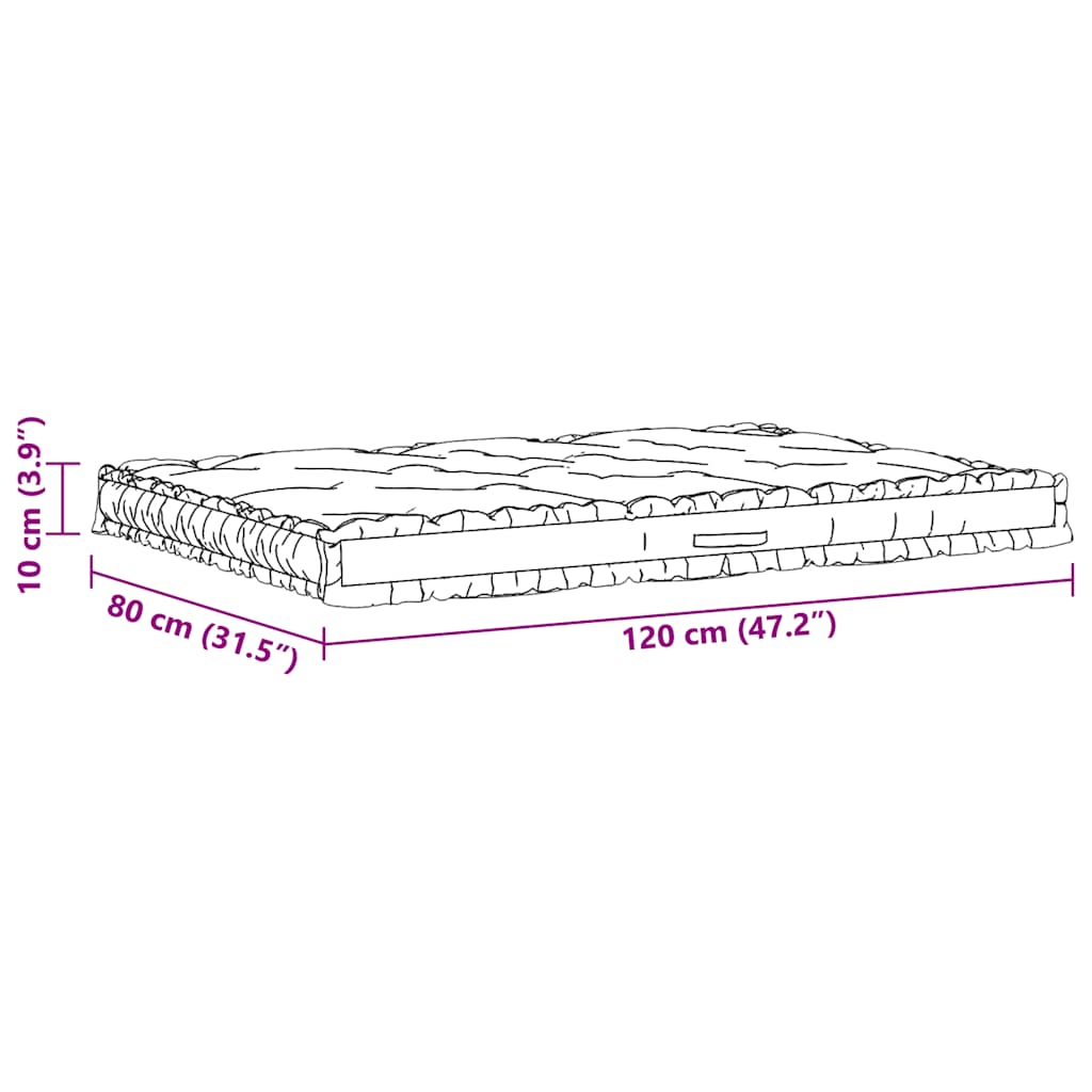 Palletvloerkussen 120x80x10 cm katoen beige is nu te koop bij PeponiXL, paradijselijk wonen!