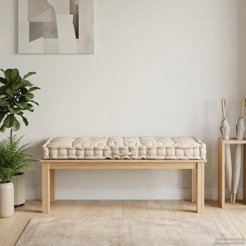 Palletvloerkussen 120x80x10 cm katoen beige is nu te koop bij PeponiXL, paradijselijk wonen!