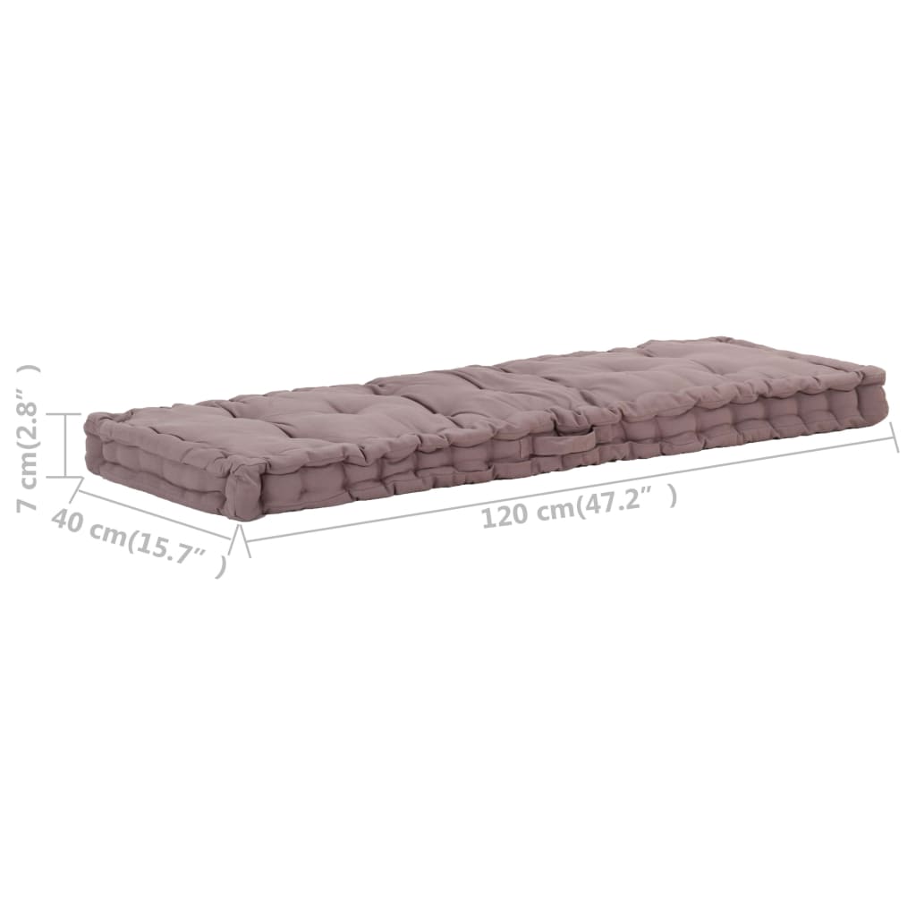 Palletvloerkussen 120x40x7 cm katoen taupe is nu te koop bij PeponiXL, paradijselijk wonen!