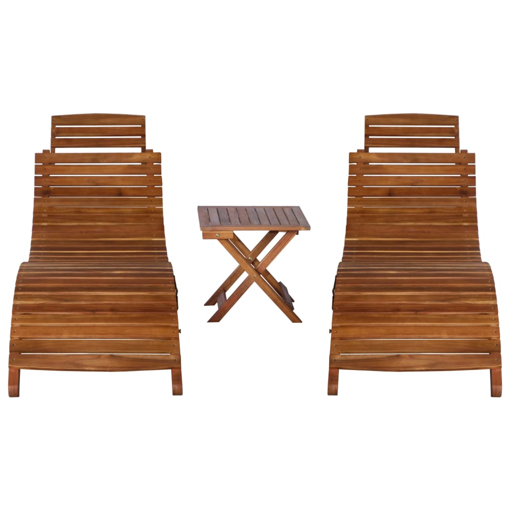 Ligbedden met theetafel 3-delig massief acaciahout is nu te koop bij PeponiXL, paradijselijk wonen!