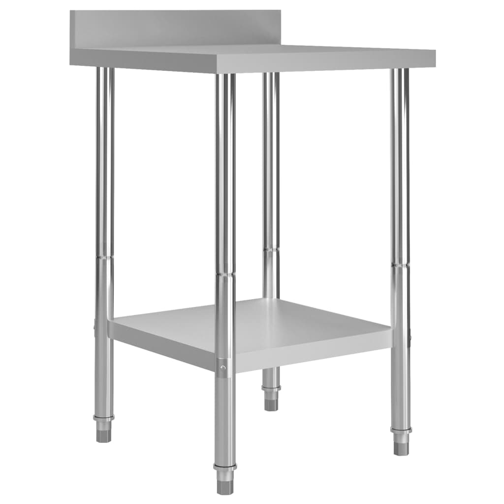 Keukenwerktafel met spatscherm 60x60x93 cm roestvrij staal is nu te koop bij PeponiXL, paradijselijk wonen!
