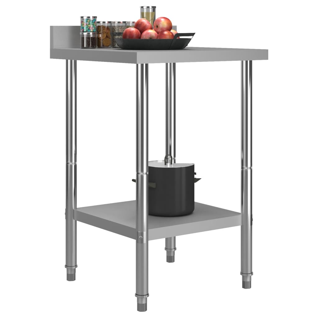 Keukenwerktafel met spatscherm 60x60x93 cm roestvrij staal is nu te koop bij PeponiXL, paradijselijk wonen!
