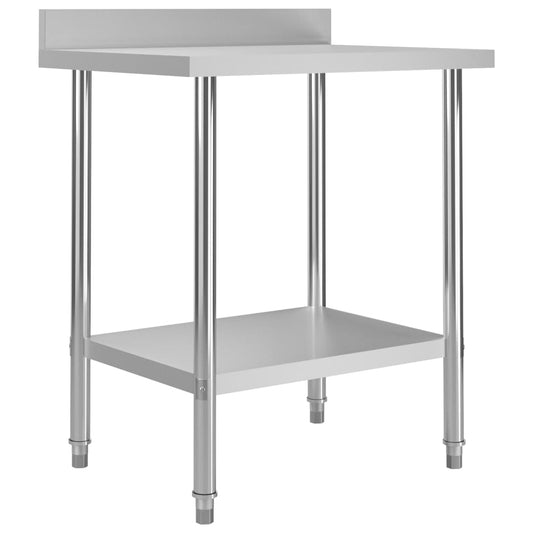 Keukenwerktafel met spatscherm 80x60x93 cm roestvrij staal is nu te koop bij PeponiXL, paradijselijk wonen!