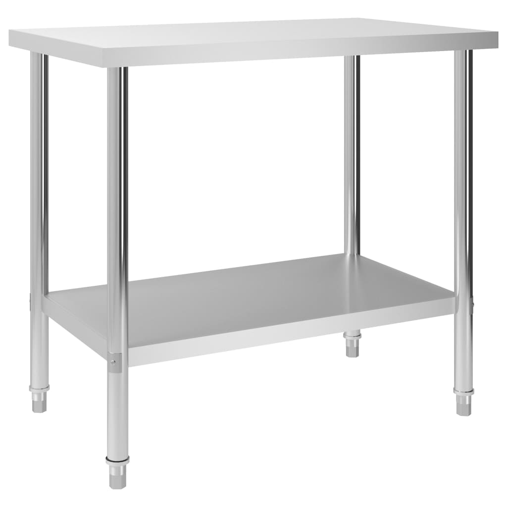 Keukenwerktafel 100x60x85 cm roestvrij staal is nu te koop bij PeponiXL, paradijselijk wonen!
