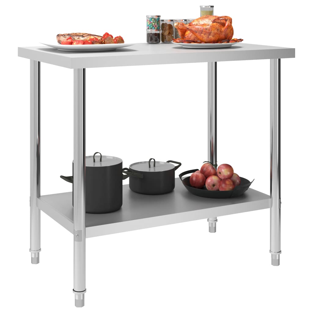 Keukenwerktafel 100x60x85 cm roestvrij staal is nu te koop bij PeponiXL, paradijselijk wonen!