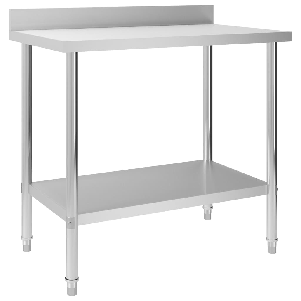 Keukenwerktafel met spatscherm 100x60x93 cm roestvrij staal is nu te koop bij PeponiXL, paradijselijk wonen!