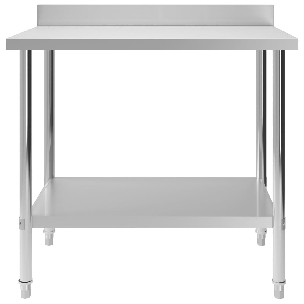 Keukenwerktafel met spatscherm 100x60x93 cm roestvrij staal is nu te koop bij PeponiXL, paradijselijk wonen!