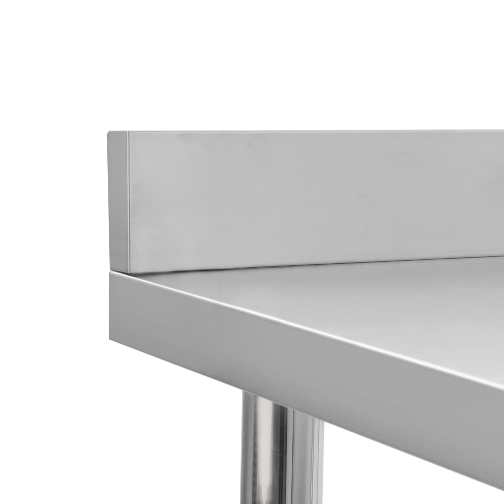Keukenwerktafel met spatscherm 100x60x93 cm roestvrij staal is nu te koop bij PeponiXL, paradijselijk wonen!