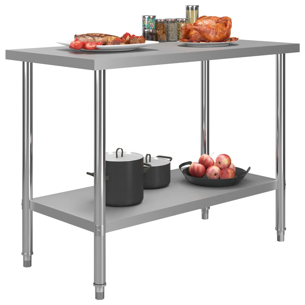 Keukenwerktafel 120x60x85 cm roestvrij staal is nu te koop bij PeponiXL, paradijselijk wonen!