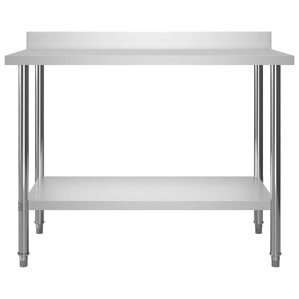 Keukenwerktafel met spatscherm 120x60x93 cm roestvrij staal is nu te koop bij PeponiXL, paradijselijk wonen!