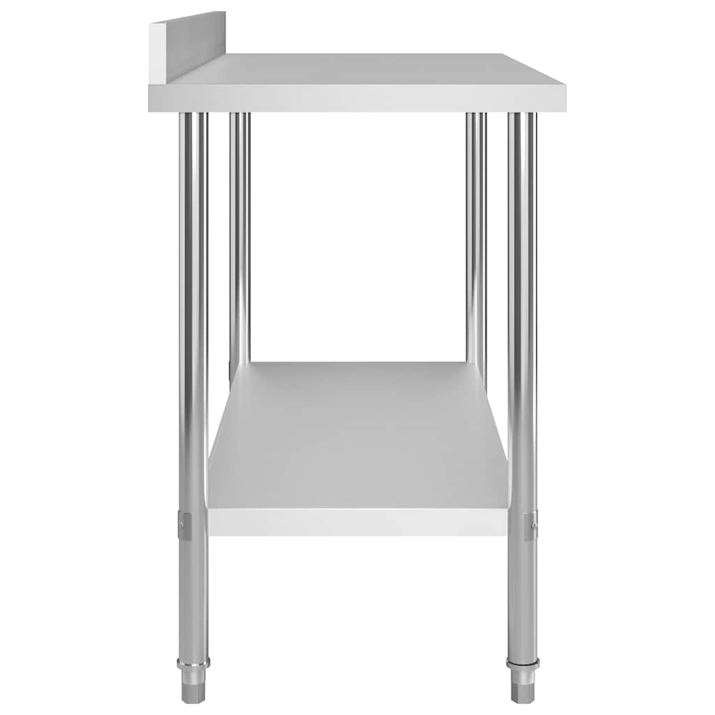 Keukenwerktafel met spatscherm 120x60x93 cm roestvrij staal is nu te koop bij PeponiXL, paradijselijk wonen!