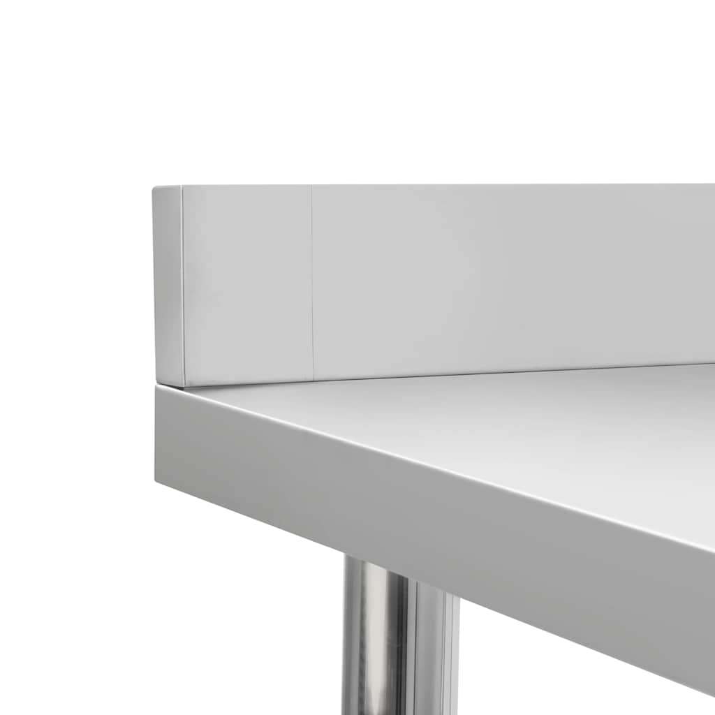 Keukenwerktafel met spatscherm 120x60x93 cm roestvrij staal is nu te koop bij PeponiXL, paradijselijk wonen!