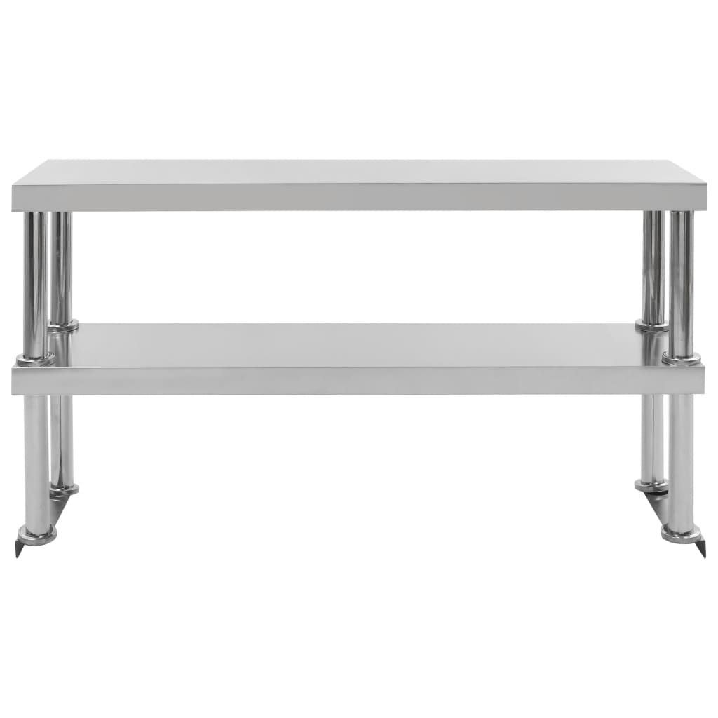 Verhoging voor werktafel 2-laags 120x30x65 cm roestvrij staal is nu te koop bij PeponiXL, paradijselijk wonen!