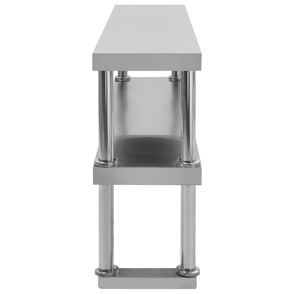 Verhoging voor werktafel 2-laags 120x30x65 cm roestvrij staal is nu te koop bij PeponiXL, paradijselijk wonen!