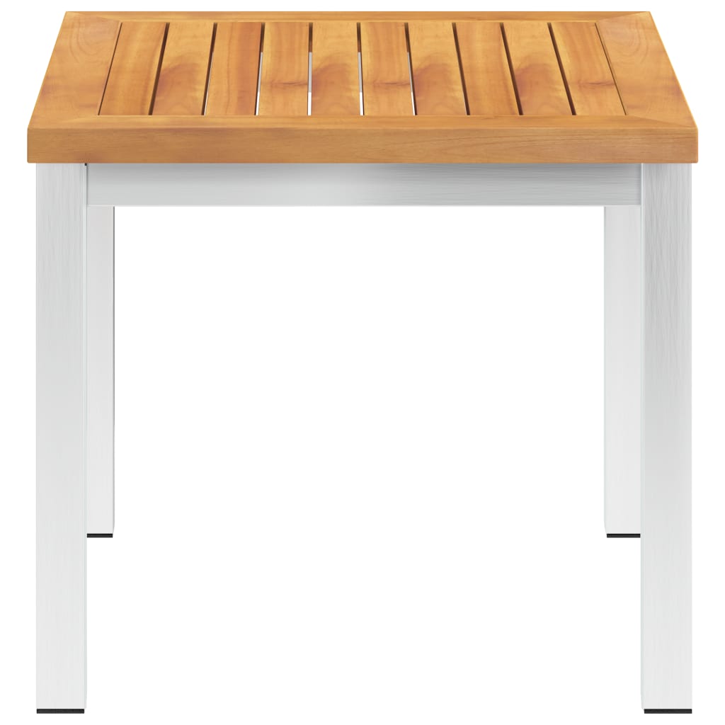 Tuinbijzettafel 45x45x38 cm massief acaciahout roestvrij staal is nu te koop bij PeponiXL, paradijselijk wonen!