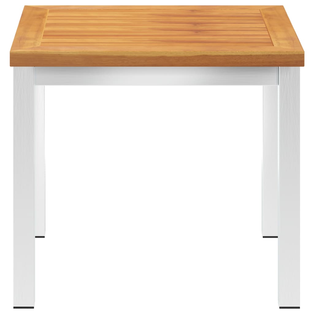 Tuinbijzettafel 45x45x38 cm massief acaciahout roestvrij staal is nu te koop bij PeponiXL, paradijselijk wonen!