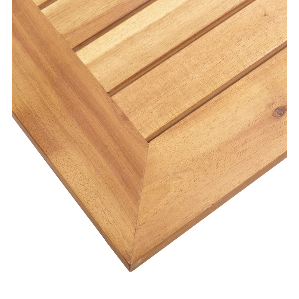 Tuinbijzettafel 45x45x38 cm massief acaciahout roestvrij staal is nu te koop bij PeponiXL, paradijselijk wonen!