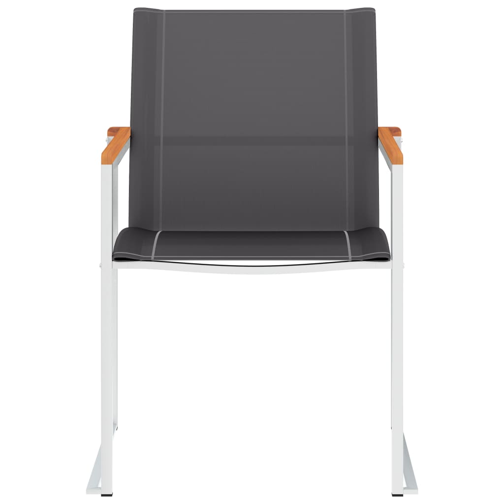 Tuinstoelen 4 st textileen en roestvrij staal grijs is nu te koop bij PeponiXL, paradijselijk wonen!