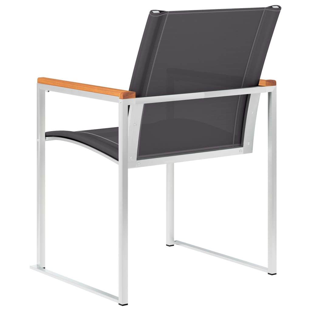 Tuinstoelen 4 st textileen en roestvrij staal grijs is nu te koop bij PeponiXL, paradijselijk wonen!
