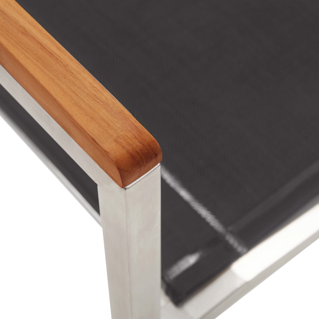 Tuinstoelen 4 st textileen en roestvrij staal grijs is nu te koop bij PeponiXL, paradijselijk wonen!