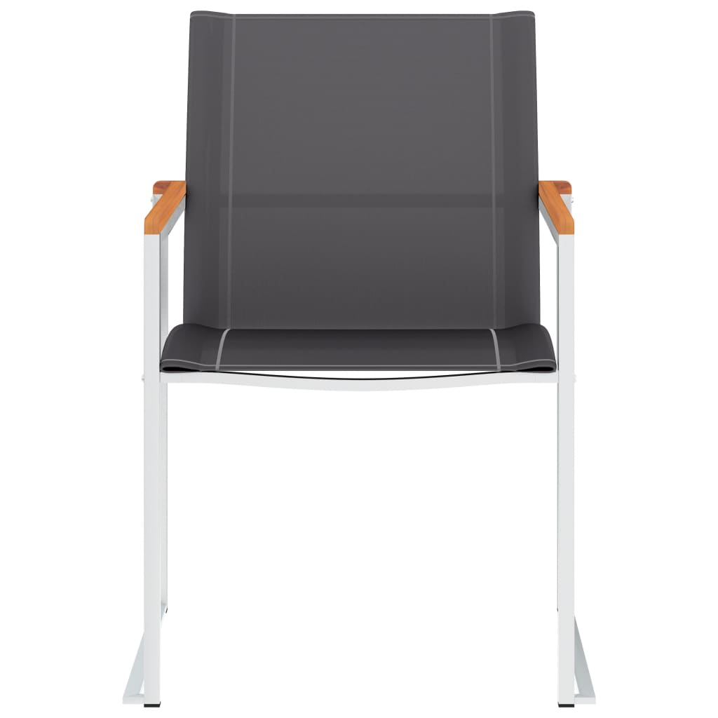 Tuinstoelen 2 st textileen en roestvrij staal grijs is nu te koop bij PeponiXL, paradijselijk wonen!