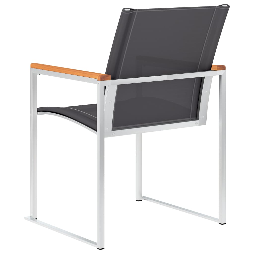 Tuinstoelen 2 st textileen en roestvrij staal grijs is nu te koop bij PeponiXL, paradijselijk wonen!