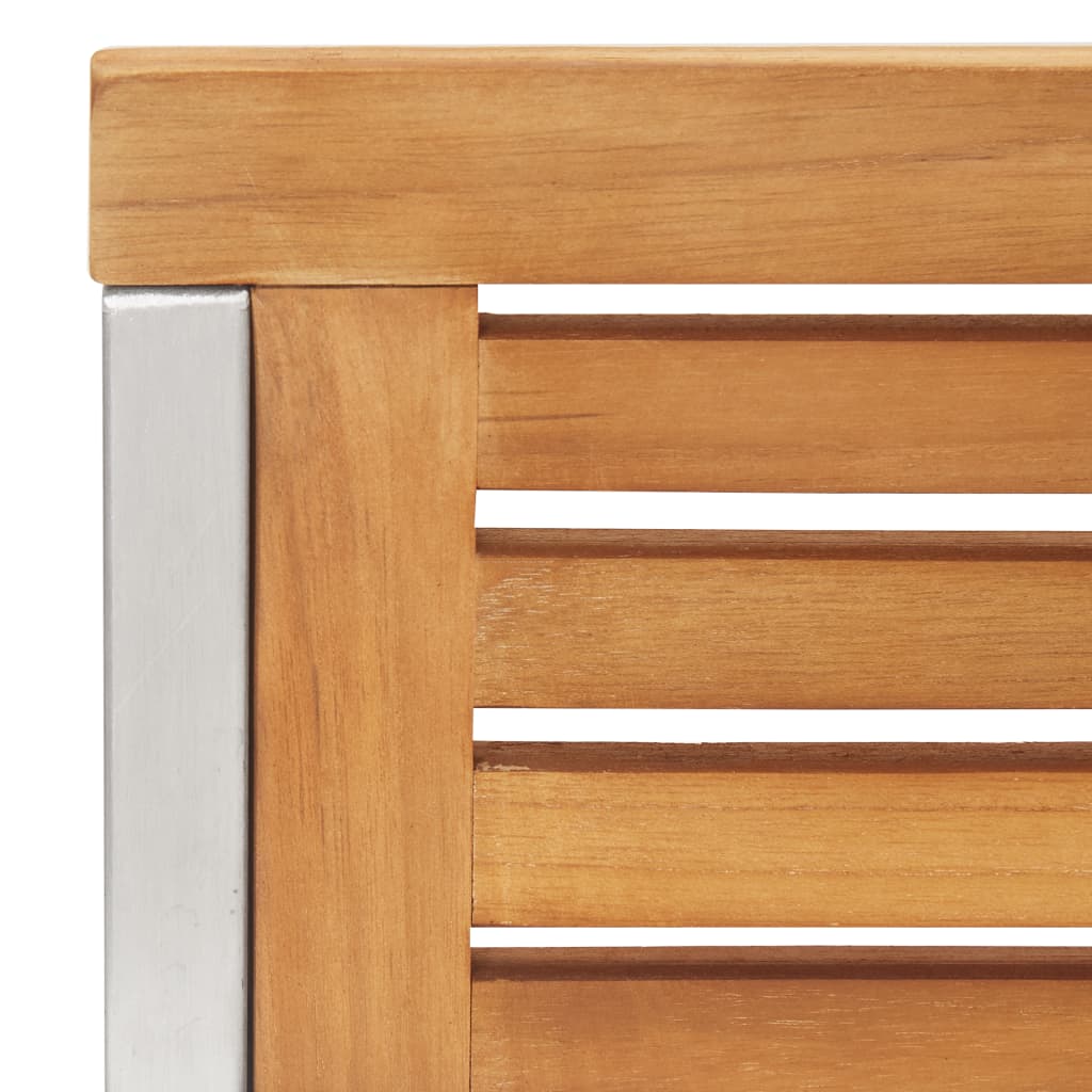 Tuinstoelen 2 st massief teakhout en roestvrij staal is nu te koop bij PeponiXL, paradijselijk wonen!
