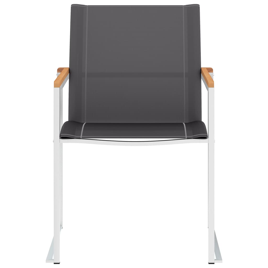 Tuinstoelen 2 st textileen en roestvrij staal grijs is nu te koop bij PeponiXL, paradijselijk wonen!