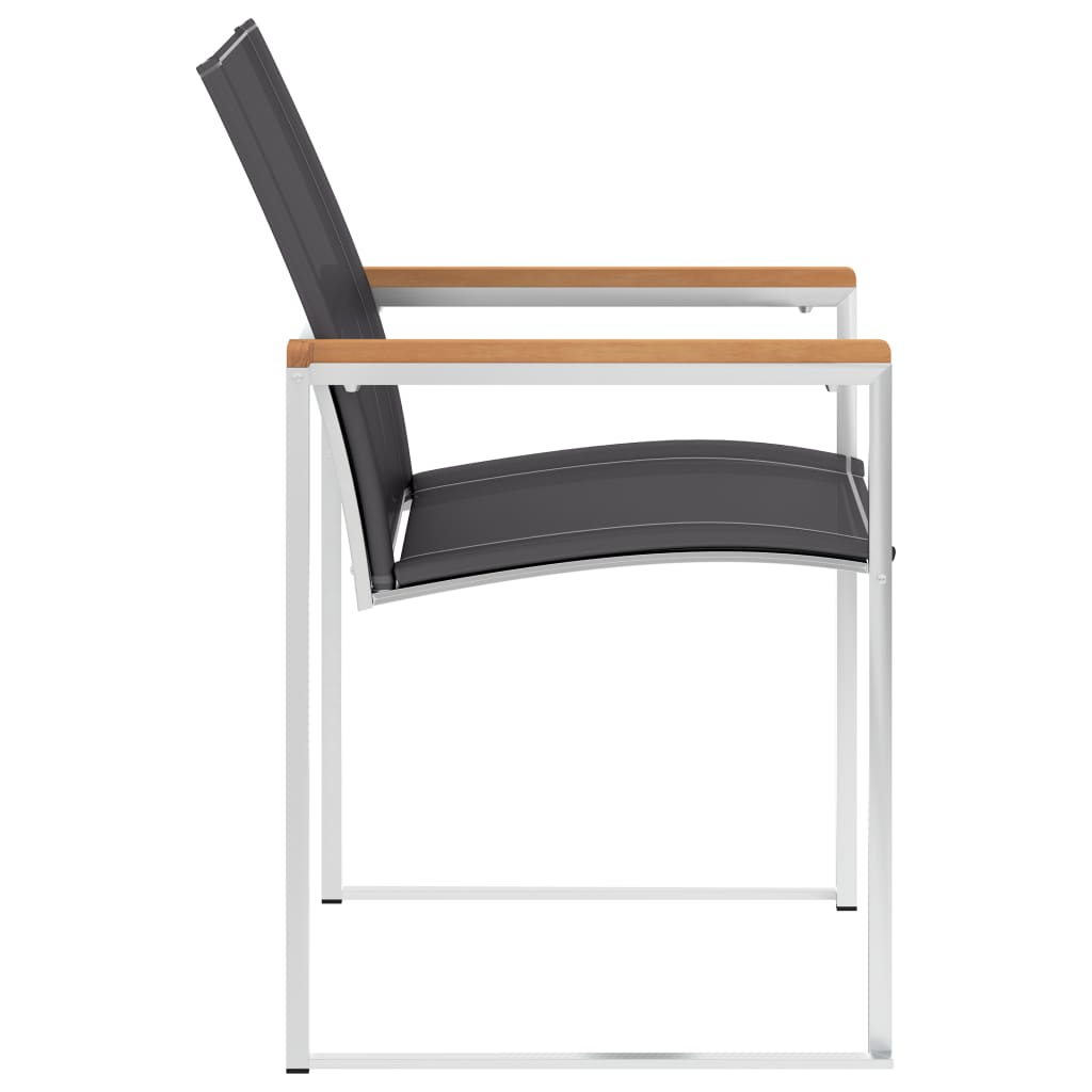 Tuinstoelen 2 st textileen en roestvrij staal grijs is nu te koop bij PeponiXL, paradijselijk wonen!