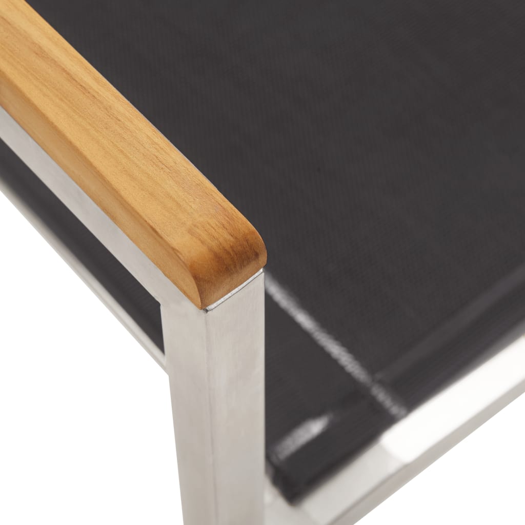 Tuinstoelen 2 st textileen en roestvrij staal grijs is nu te koop bij PeponiXL, paradijselijk wonen!