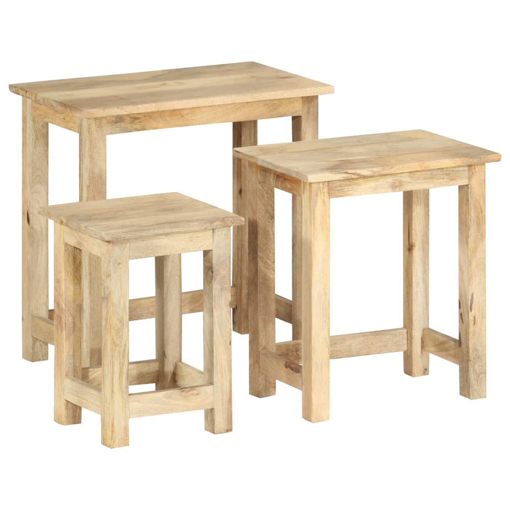 3-delige Tafeltjesset massief mangohout is nu te koop bij PeponiXL, paradijselijk wonen!
