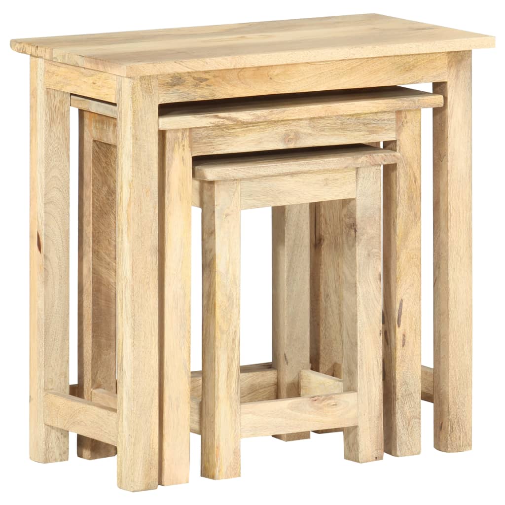 3-delige Tafeltjesset massief mangohout is nu te koop bij PeponiXL, paradijselijk wonen!